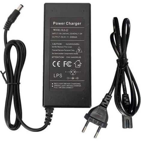 pair VINGVO chargeur de scooter 29.4V 2000mA fibre de carbone plastique 100-240V chargeur de prise de scooter électrique (prise UE) (1/4)