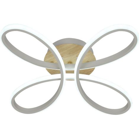 Plafón LED 104W 11440lm 3000-6500K 42cm Blanco/Haya regulable Serie Bandeira