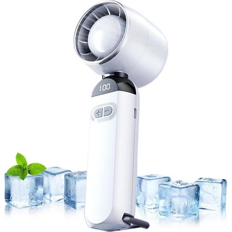Ventilateur de voyage portable blanc Mini ventilateur sans pales - 100 vitesses de ventilation, souffleur rechargeable, appareil d (1/5)