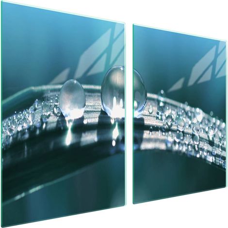 Plaque de protection en verre pour poêle 2x45x52 Drops (1/5)