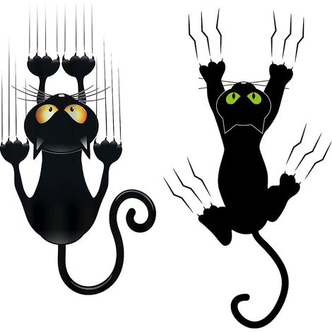 Lot de 2 autocollants décoratifs adorables pour vitres et portières de voiture, représentant des chats. (1/5)