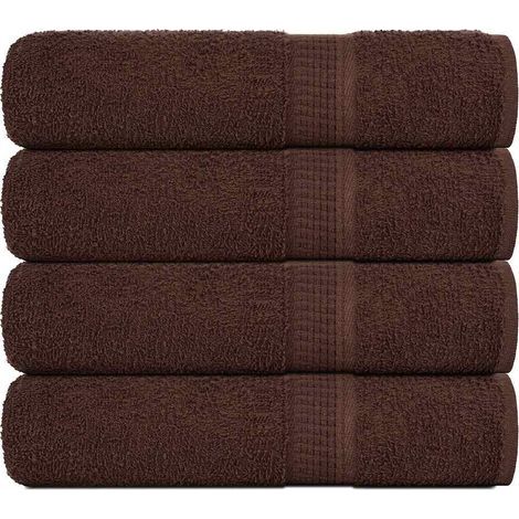 Serviettes de bain FROGN, lot de 4, marron, 100 x 150 cm, 360 g/m² (1/5)