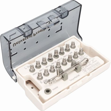 Jeu de 16 tournevis pour implants dentaires, acier inoxydable, résistant à la chaleur, précis, outil prothétique buccal professionnel. (1/5)