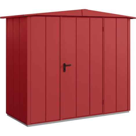 Hörmann Metall-Gerätehaus Berry Modern mit Satteldach Typ 1, 259 x 121 cm, purpurrot, 3,1 m², 1-flüglige Tür (1/5)