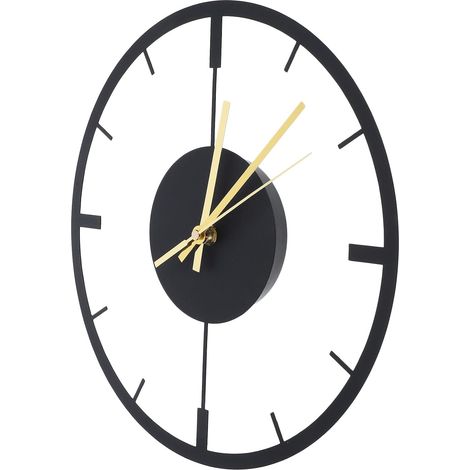 Horloge Murale Ronde Silencieuse en Fer, Décoration Vintage Simple pour Salon, Installation Facile sans Pile, Design Nordique Élégant (1/5)