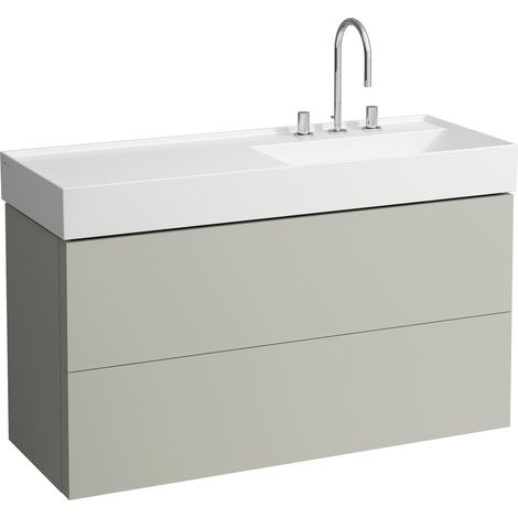 Meuble sous-vasque KARTELL 600x1180x450mm, 2 tiroirs gris pierre (1/4)