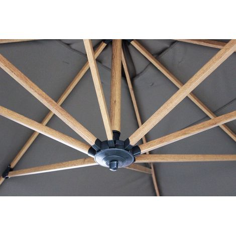 LIFT - ombrellone da giardino decentrato 3 x 3 con palo effetto legno (1/5)