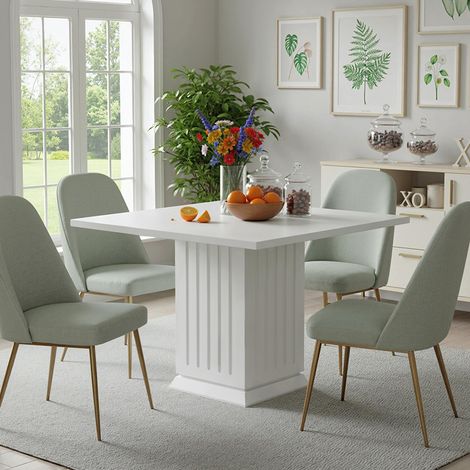 Table de salle à manger carrée moderne de 90cm (35 pouces) pour 4 personnes - pour cuisine, salon
