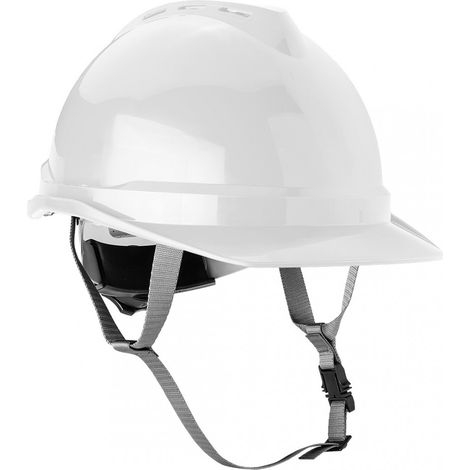 Industriehelm mit Kinnriemen, weiß (1/5)