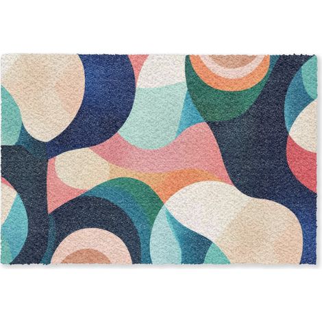 FELPUDO Abstracto - Azul - Rosa 120x80 cm (1/5)