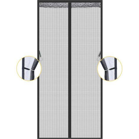 Moustiquaire Porte Fenêtre Magnétique 70x210cm Rideau Porte Anti Mouche Insecte Moustiquaire Aimantée Bande Adhésive Fermeture Automatique Maille (1/4)