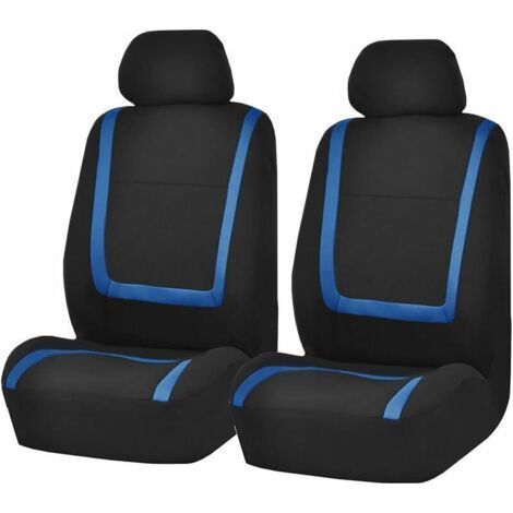 Juego de fundas universales para asientos de coche, fundas universales para conductor y pasajero, accesorios de personalización interior (azul) (1/5)