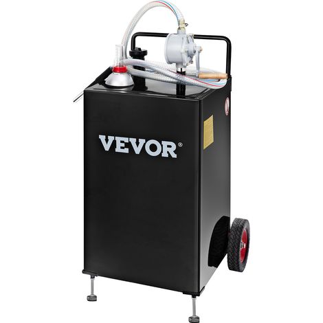 VEVOR Contenitore per Benzina da 30 Galloni, Serbatoio di Stoccaggio Carburante con Ruote, Contenitore Trasferimento per Auto, Tosaerba, ATV, Barche, Altro, Nero (1/5)