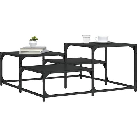 Couchtisch Schwarz 87,5x87,5x40 cm Holzwerkstoff