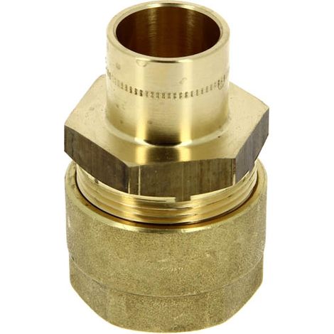Gurtner – Raccord gaz naturel N.F. à braser cuivre Ø18 – Raccord 2 pièces droit – Étanchéité par compression – Pression max 5 bar