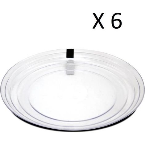 Lot de 6 assiette plate ronde, plat de service - Diamètre 27.8 x Hauteur 2.4 cm -JUANIO