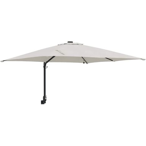 Ombrellone da giardino inclinabile 248,5 x 247,5 x 160 cm design moderno con illuminazione a LED poliestere color sabbia 020058650