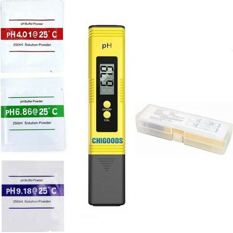 Chigoods Digitaler pH-Tester, LCD, Wasseranalyse, Gelb/Schwarz (1/5)