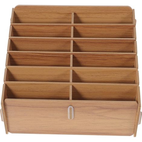 Wooden Playing Card Box with Multi-Grid Card Sorter Portable Card Holder for Storage and Organisation of Trading Cards and Playing Cards 8.66 x 6.30 x 5.51 Inches (1/5)