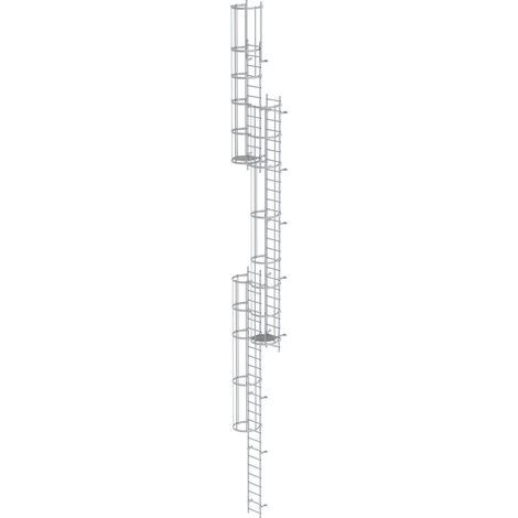 Günzburger Steigtechnik Echelle à crinoline avec protection dorsale (échelle de secours) Aluminium anodisé 15,2 m - 500245 (1/3)