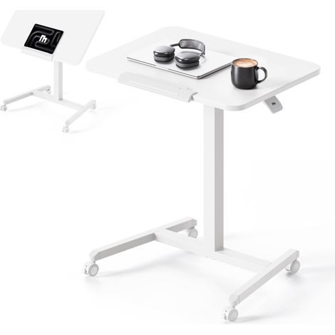 Table d'appoint avec roulettes, table pour ordinateur portable, hauteur réglable, plateau de table réversible (1/5)