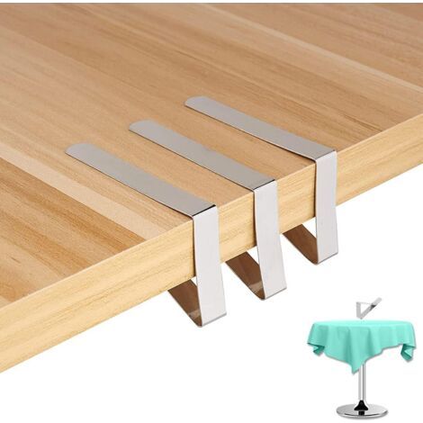 12 Pièces Pince Nappe Inoxydable, Attache Nappe de Table Fixation Antidérapant, Nappe Clips Acier Inoxydable, Nappe Table de Jardin, pour Table Picnic Enfant Restaurant Pique-Nique Mariage (1/4)
