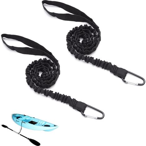 Ensemble de sangles de sécurité pour kayak en 2 pièces, comprenant des sangles de sécurité avec ceinture de hanche et crochets métalliques, convenant aux kayaks, canoës et bateaux.