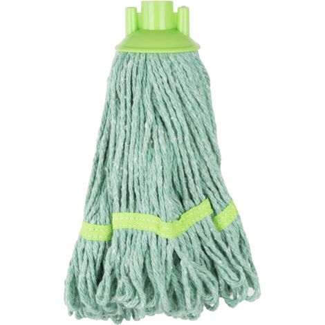 Tête serpillière à franges bande verte 200g - JANTEX (1/5)