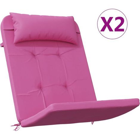 Coussins pour fauteuil Adirondack, ensemble de deux pièces, tissu Oxford rose. (1/5)