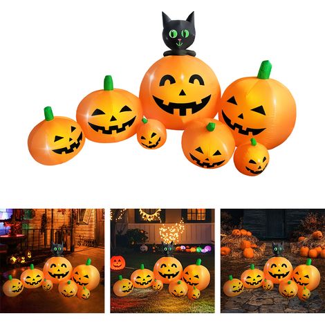 Haloyo® 230 cm Halloween-Dekoration, aufblasbare Kürbis-Geister-Dekoration für Halloween-Party, Garten- und Rasendekoration (1/5)