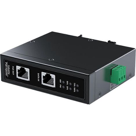 Industrieller 10G 90W PoE-Injektor für DIN-Schiene, IEEE 802.3 AF/AT/Bt, Plug & Play, 48–55 V, für PoE-Kameras, WLAN (1/5)
