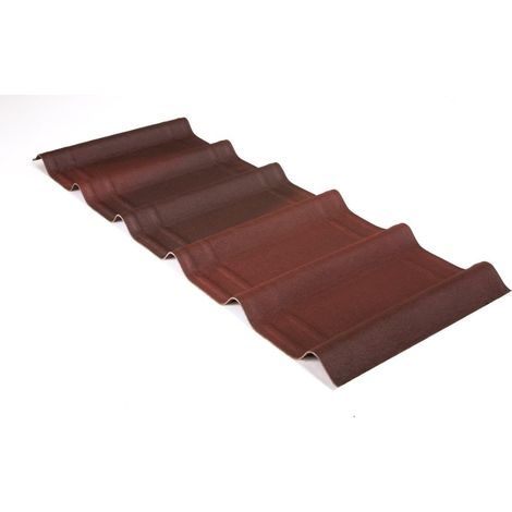 Tegola ondulata ONDULINE Onduvilla. Dimensioni 107 x 40 cm. Colore rosso sfumato - Confezione da 2,17 mq - 7 tegole (1/8)