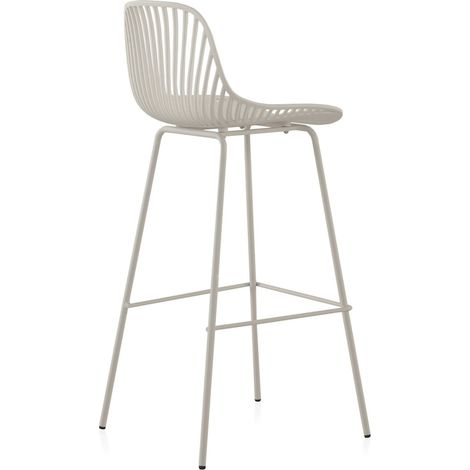 Chaise blanche design en polypropylène pieds métal assortis - blanc mat contemporain (1/5)