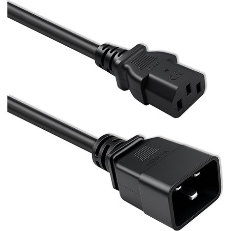 Qoltec IEC C20/C13 Strom-Verlängerungskabel 3x1,5mm² 1,2m (1/5)