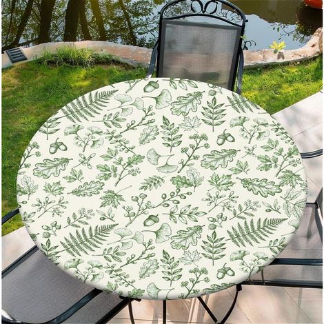 Runde Tischdecke Outdoor wetterfest mit Gummizug 110 cm Grün, wasserdicht & abwischbar