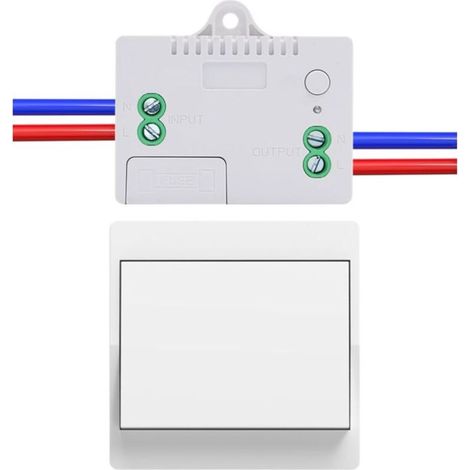 Interrupteur sans fil auto-alimenté 230V – Contrôle à distance jusqu'à 50m – Installation facile sans recâblage – Étanche pour intérieur/extérieur (1/4)