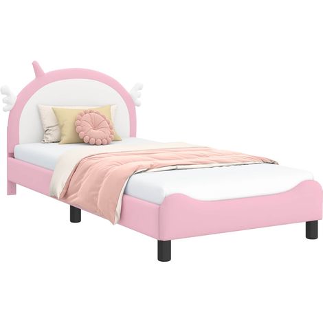 Children's Bed Frame with Headboard Pink 80 x 200 cm PU vidaXL