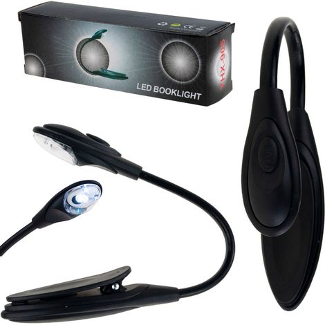 Lampada a clip LED RB90 per leggere un libro, flessibile, per monitor, a batterie