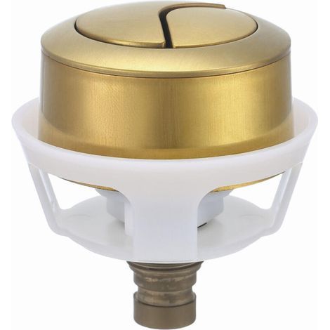 Bouton Doré Poussoir Chasse d'Eau Rechange WC, Finition Or Brossé pour Réservoir à Câble Caché (1/5)