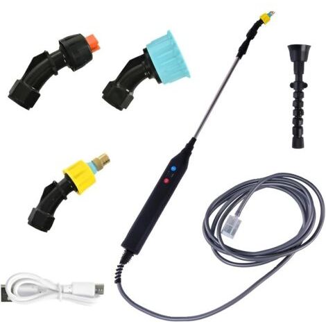 Pulvérisateur électrique avec 4 Buses et 5M de Tuyau, Pulverisateur pour Toiture, Pulverisateur Electrique Toiture de Jardin 2400 mAh, Accessoires pour Jardinage, Agriculture, Nettoyage (1/5)