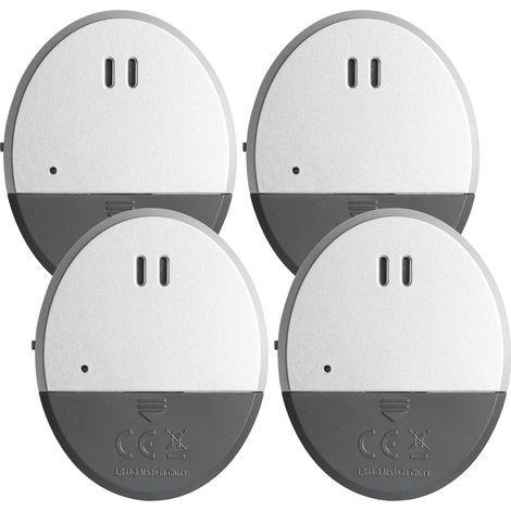 Lot de 4 alarmes de fenêtre ultra fines avec alarme bruyante de 130 dB, détecteur de bris de verre, alarme de porte, alarme de fenêtre, mini système d'alarme autocollant avec capteur de vibration (1/5)