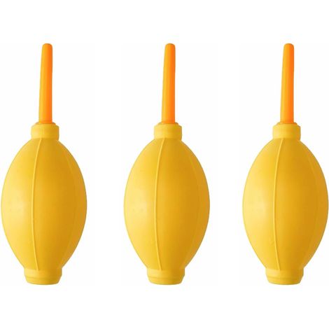 Set of 3 soft rubber tip dust blowers, portable air pump, camera cleaning tool (yellow) (1/5)
