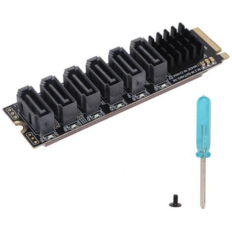 Carte adaptateur PCIE 3.0 vers SATA 3.0 M.2 M EKY ASM1166 Chip Plug and Play 6 ports M.2 vers SATA 3.0 Label (1/4)