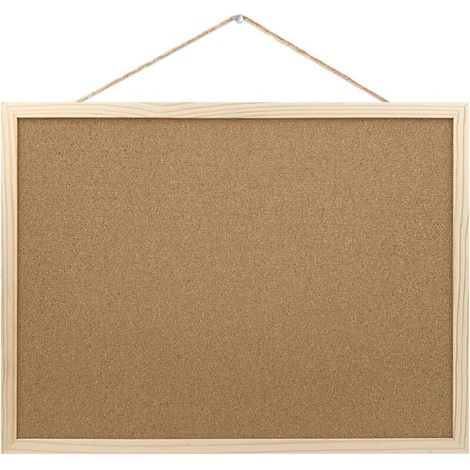 Tableau Liège Mural, Idéal pour Bureau, École, Chambre et Maison, Pratique et Polyvalent, Kit de Montage Inclus, 40 x 30 cm, avec Cadre en Bois, Panneau Liège Naturel, Tableau d'Affichage (1/5)