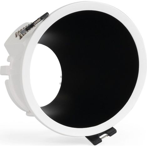 Aro Downlight Redondo Asimétrico - Bajo UGR - Corte Ø85mm - Blanco Neutro - Blanco - Negro