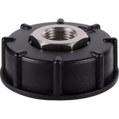 IBC S60X6 Wassertankadapter Grobgewinde mit Schlauchanschluss Edelstahl-Ventilauslaufanschlüsse (3/4" Innengewinde)