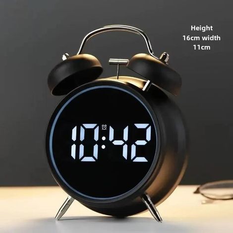 Despertador infantil de alto volumen con un potente timbre metálico para despertar fácilmente a los niños (8891 Negro). (1/5)