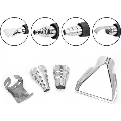 Kit de 4 pistolets thermiques électriques avec buses à air comprimé et accessoires pour outils industriels et film rétractable (1/5)
