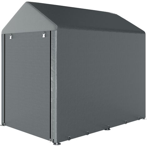 Abri de jardin pliable en métal galvanisé, tente de stockage portable 1,2 x 1,8 m avec grande porte (1/5)