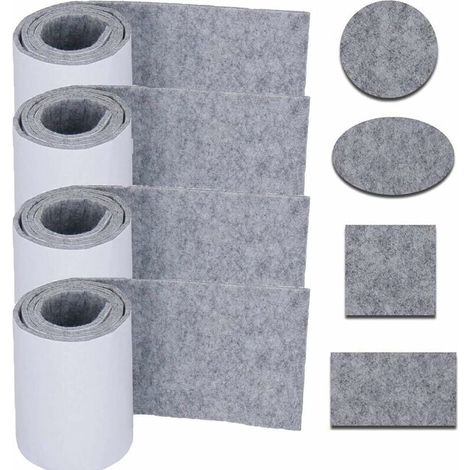Patins en Feutre Meubles, 4 Rouleau Ruban en Feutre Auto-Adhésif Bande Adhésive en Feutre pour Protection Pied Table Chaise Canapé 100 x 10 cm—— (1/4)